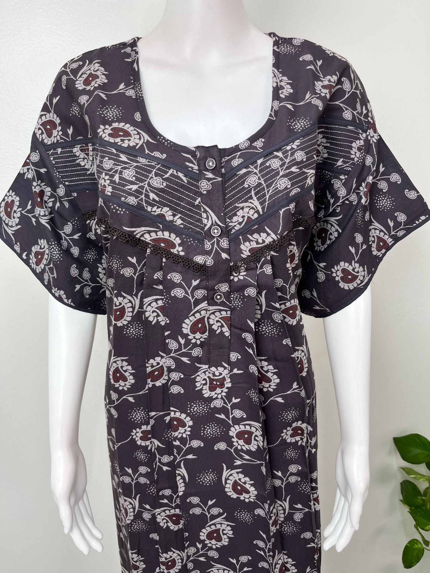 Gray Soft & Breathable Alpine Fabric Nighty