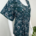 Teal Blue Floral Printed Alpine Nightgown