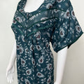 Teal Blue Floral Printed Alpine Nightgown