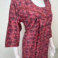 Pleated Style Alpine Fabric Nightgown with Long Sleeves