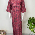 Pleated Style Alpine Fabric Nightgown with Long Sleeves