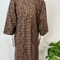 Olive Green Alpine Fabric 3/4th Sleeves Nighty