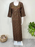 Olive Green Alpine Fabric 3/4th Sleeves Nighty
