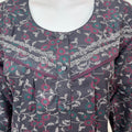 Gray Alpine Fabric 3/4th Sleeves Nightgown