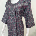 Gray Alpine Fabric 3/4th Sleeves Nightgown