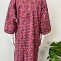 Pleated Style Alpine Fabric Nightgown with Long Sleeves