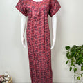 Maroon Pleated Style Alpine Fabric Nighty