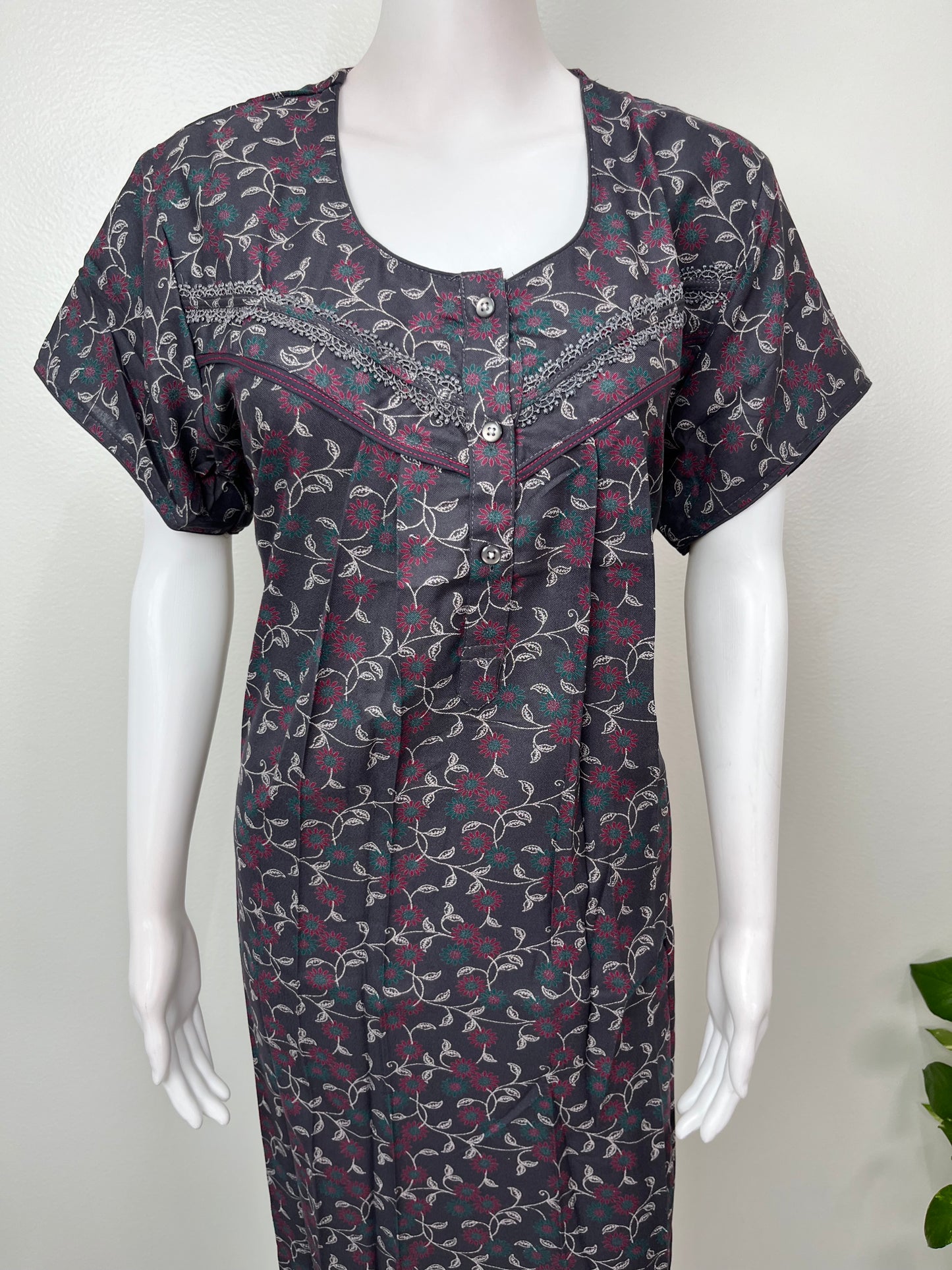 Gray Alpine Fabric Nightgown for Women