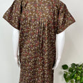Bottle Green Printed Alpine Fabric Nightgown for Women
