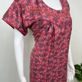 Maroon Pleated Style Alpine Fabric Nighty
