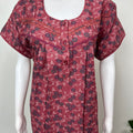 Maroon Pleated Style Alpine Fabric Nighty