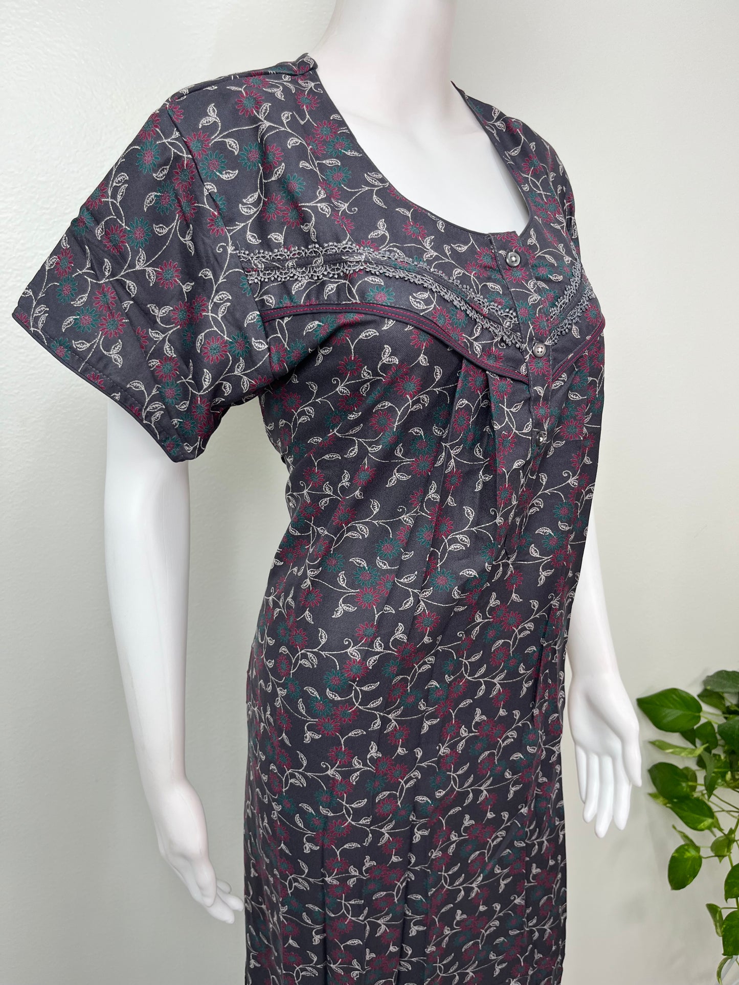 Gray Alpine Fabric Nightgown for Women