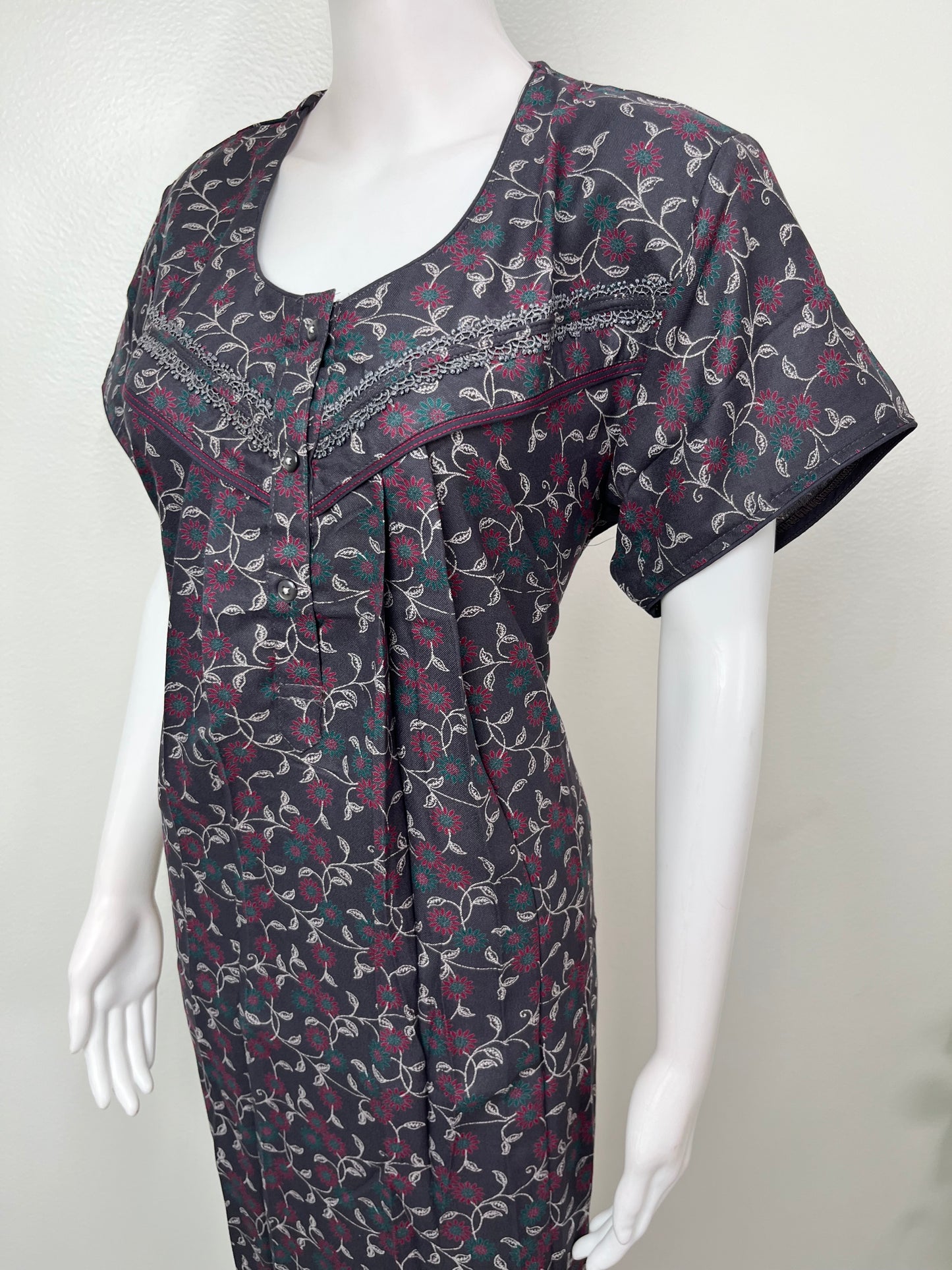 Gray Alpine Fabric Nightgown for Women