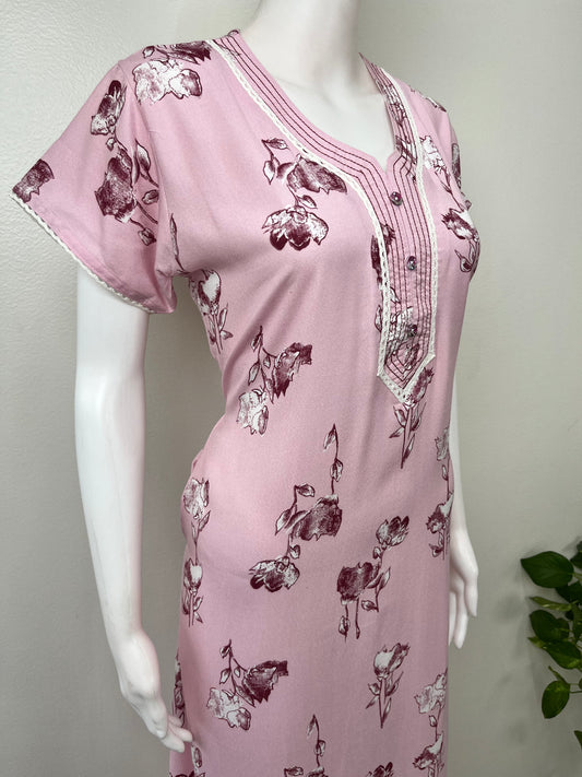Baby Pink Alpine Fabric Nightgown Soft & Breathable
