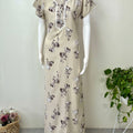Beige Floral Printed Alpine Fabric Nighty