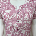 Baby Pink Printed Alpine Fabric Nighty For Women