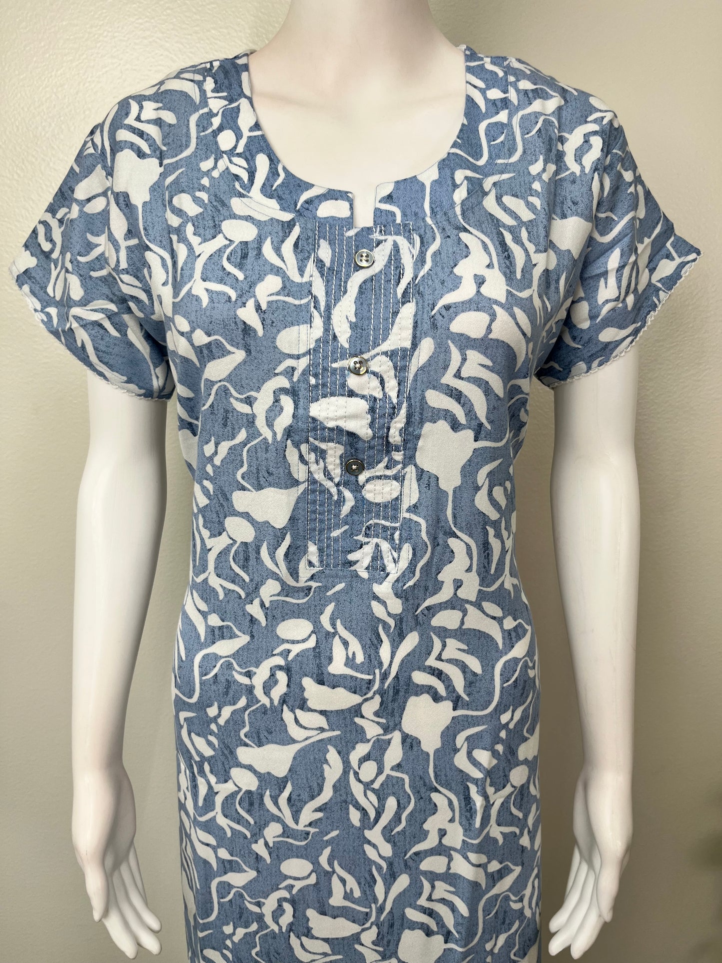 Sky Blue Alpine Fabric Elegant & Comfortable Nightgown