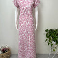 Baby Pink Printed Alpine Fabric Nighty For Women