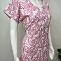 Baby Pink Printed Alpine Fabric Nighty For Women