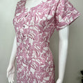 Baby Pink Printed Alpine Fabric Nighty For Women