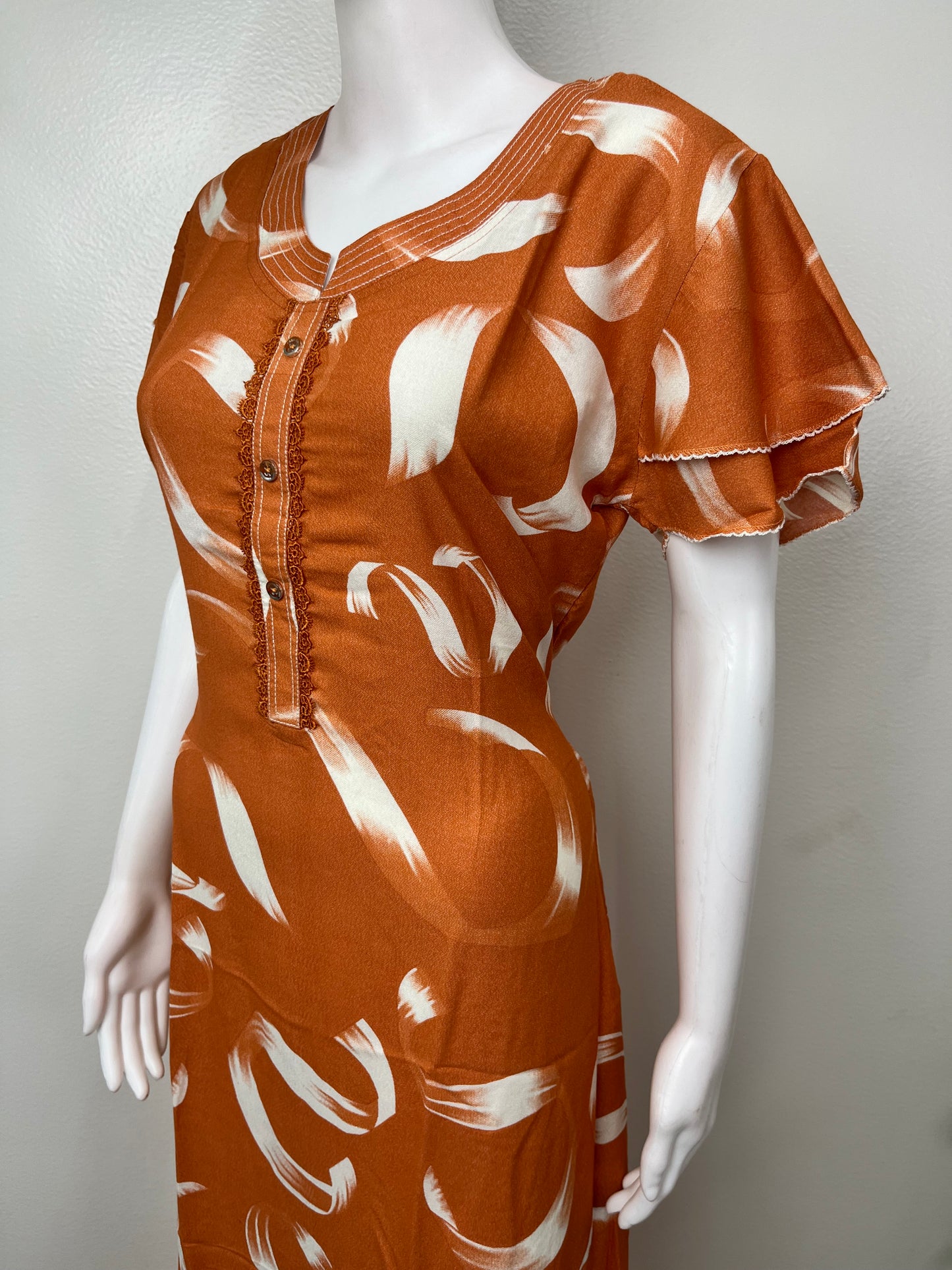 Orange Umbrella Style Nighty for Women