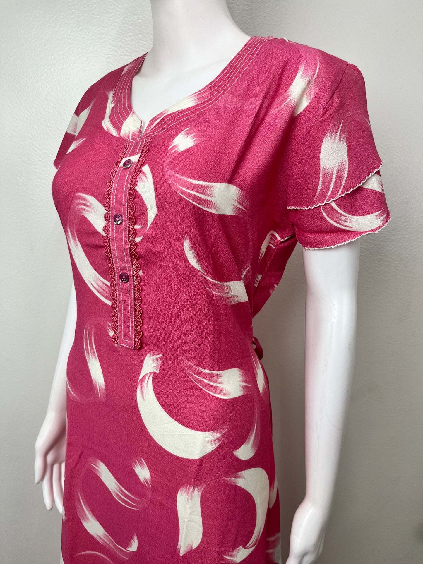 Pink Frock Style Alpine Fabric Nighty Soft & Breathable