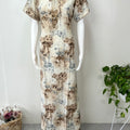 Cream Digital Print Alpine Fabric Nighty