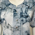 Sky Blue Geometric Printed Alpine Nightgown