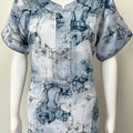 Sky Blue Geometric Printed Alpine Nightgown