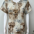 Cream Digital Print Alpine Fabric Nighty