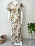 Cream Digital Print Alpine Fabric Nighty