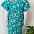 Aqua Blue Printed Alpine Fabric Nighty