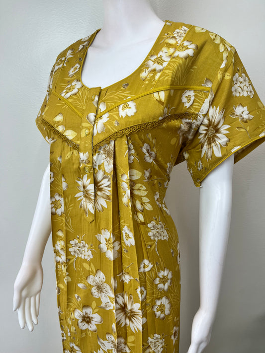 Yellow Soft & Breathable Alpine Nightgown Perfect for All Seasons