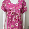 Hot Pink Floral Printed Alpine Fabric Nighty