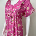 Hot Pink Floral Printed Alpine Fabric Nighty