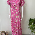 Hot Pink Floral Printed Alpine Fabric Nighty