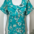 Aqua Blue Printed Alpine Fabric Nighty