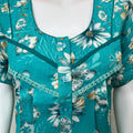 Aqua Blue Printed Alpine Fabric Nighty