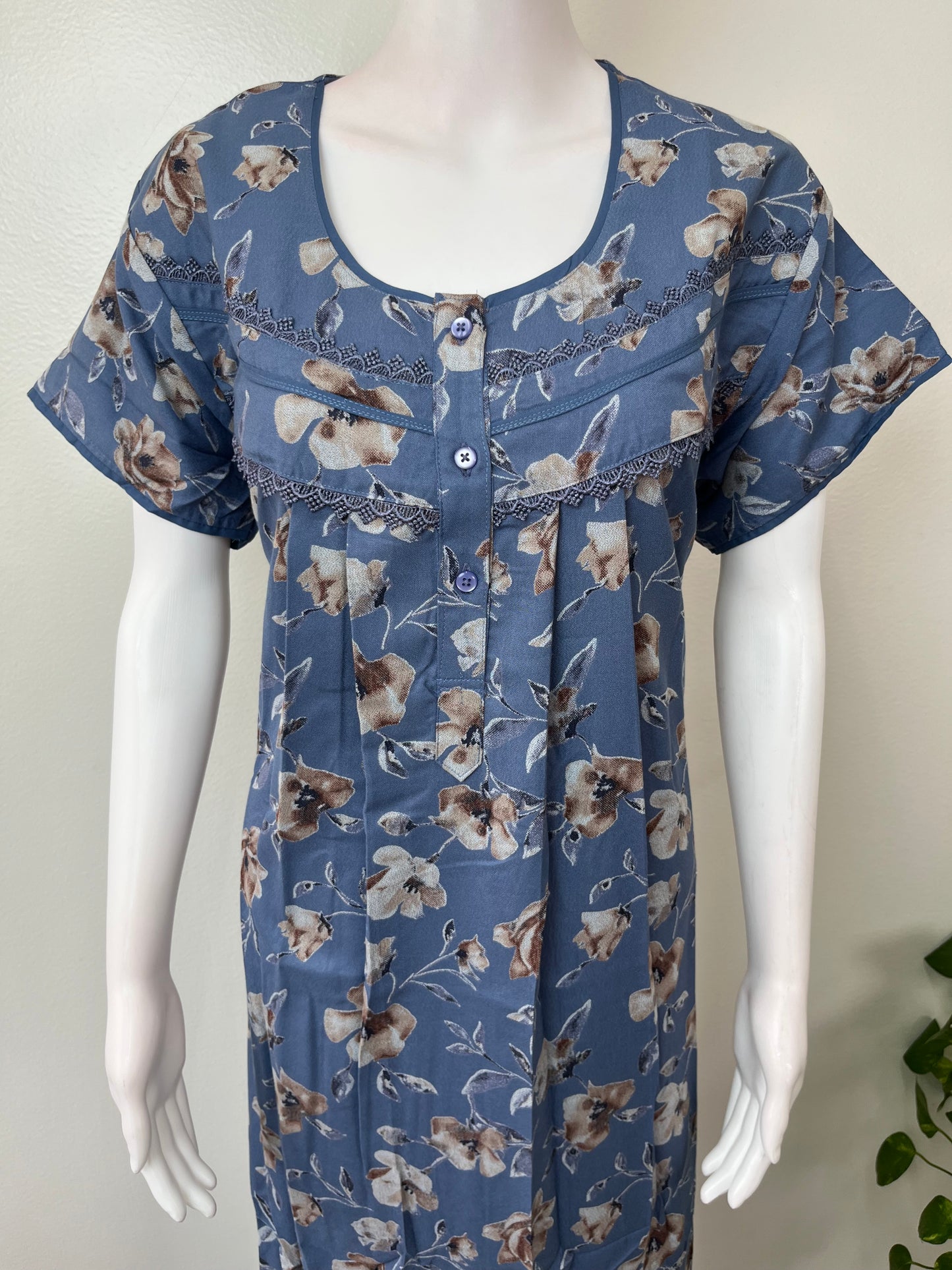 Blue Premium Alpine Fabric Nightgown for Women