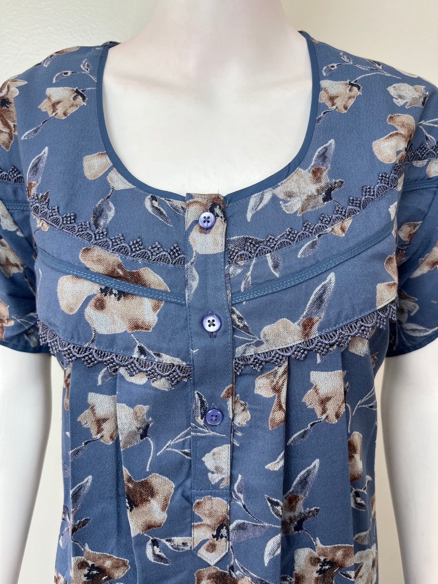 Blue Premium Alpine Fabric Nightgown for Women