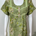 Green Pleated Alpine Nighty for Women