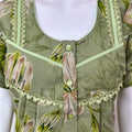 Green Pleated Alpine Nighty for Women