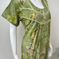 Green Pleated Alpine Nighty for Women