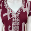 Maroon Digital Printed Alpine Fabric Nighty