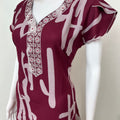 Maroon Digital Printed Alpine Fabric Nighty
