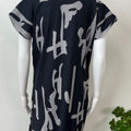 Charcoal Gray Embroidered Alpine Fabric Nighty
