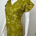 Sage Green Floral Printed Alpine Fabric Nighty