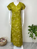 Sage Green Floral Printed Alpine Fabric Nighty