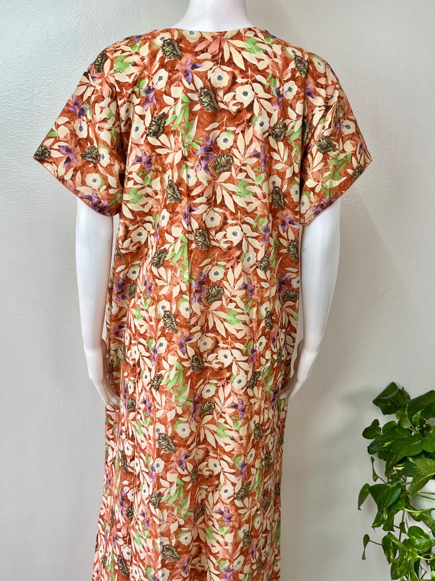 Orange Alpine Fabric Nighty for Women