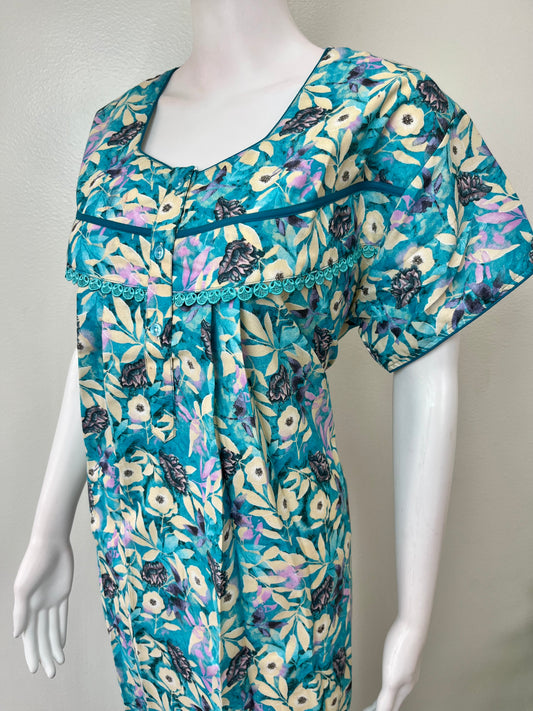 Blue Printed Alpine Fabric Nightgown